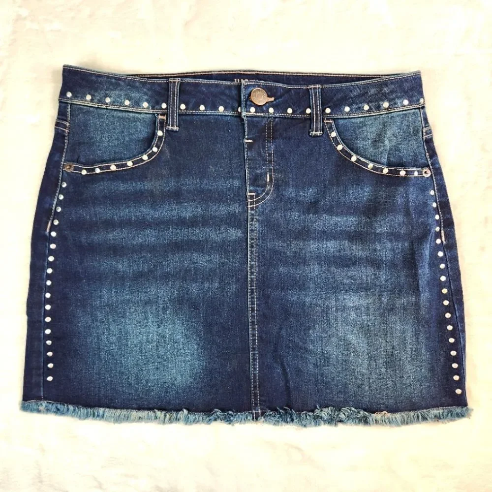 3/$25 Justice Girls Studded Denim Skort Skirt Blue Size 20 NWT